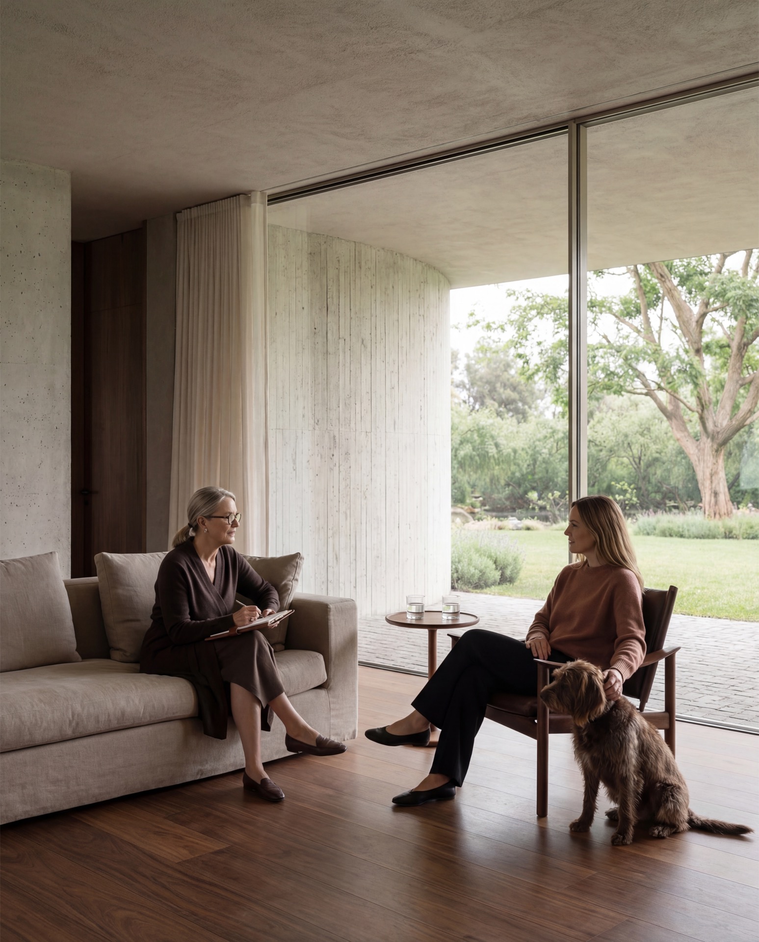A calm, softly lit living space — somewhere to unwind and rest before sleep